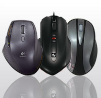 Comparatif de souris : Logitech MX1100, Microsoft Sidewinder X5, Lexma