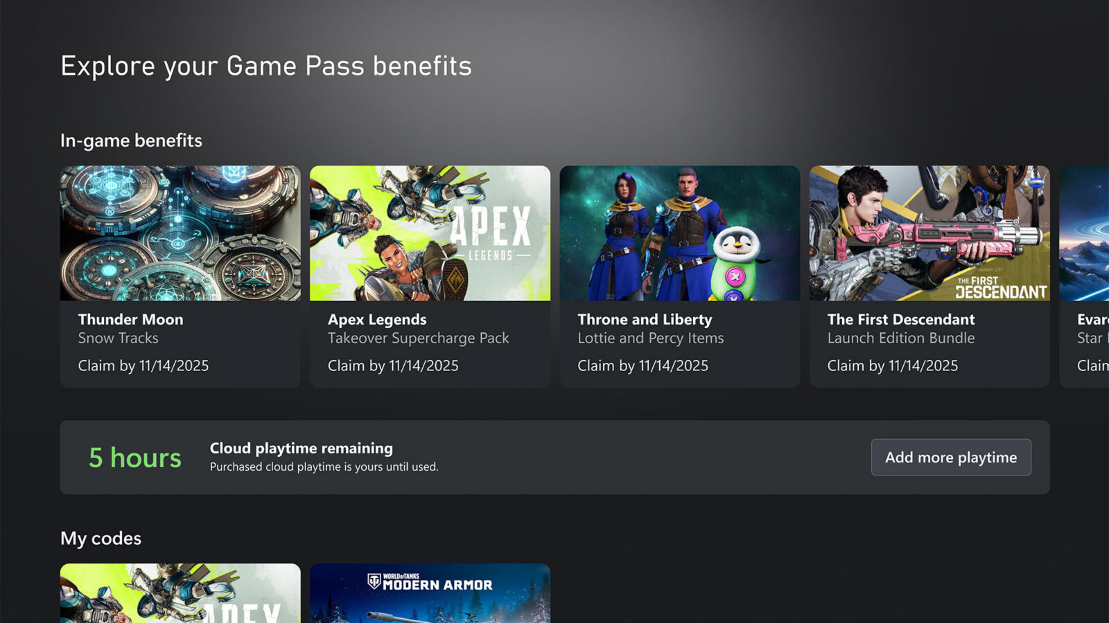 Xbox gamepass par heure