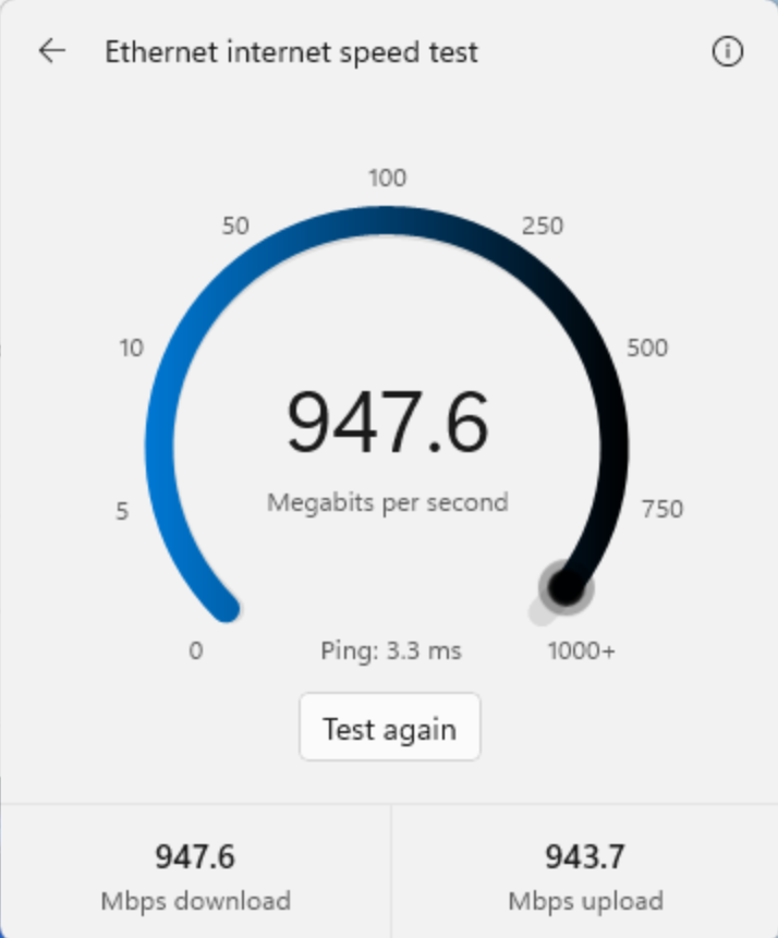 Windows test vitesse internet