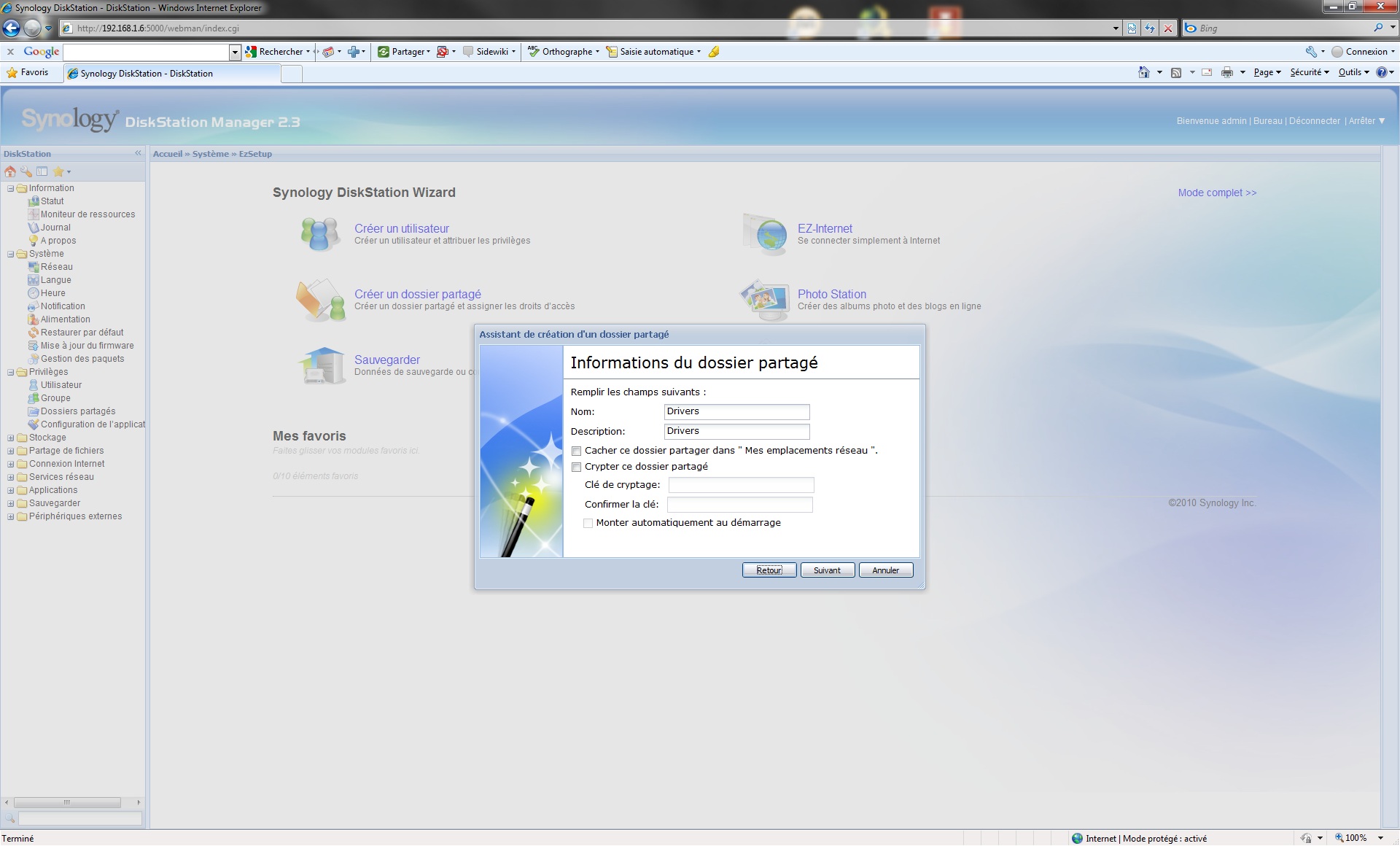 diskstation manager 2.3 4 dossierpartager