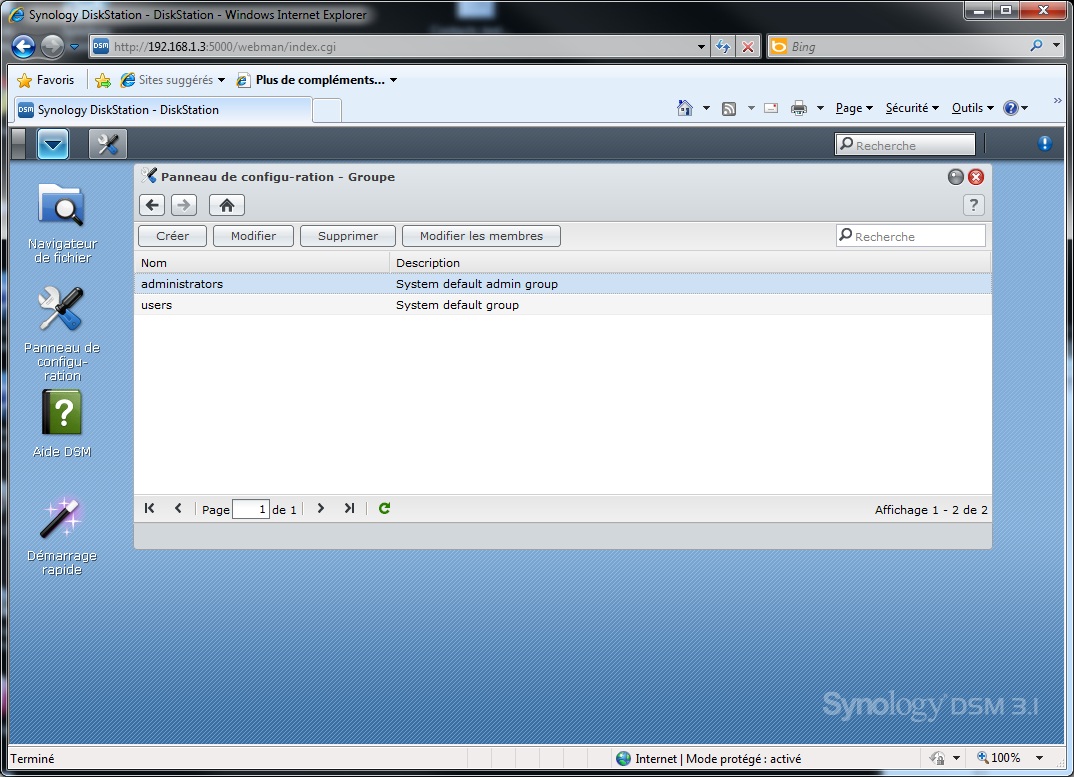 utilisateur groupe