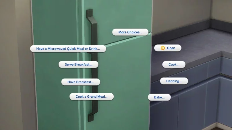 Les Sims 4 réfrigérateur