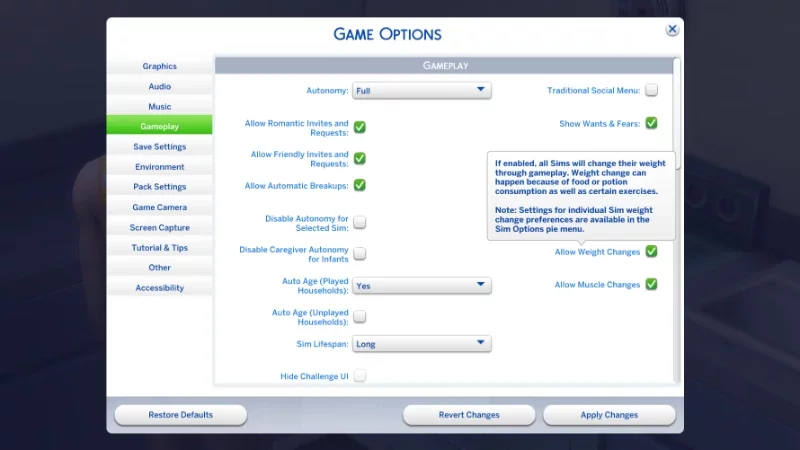 Les Sims 4 poids et muscle