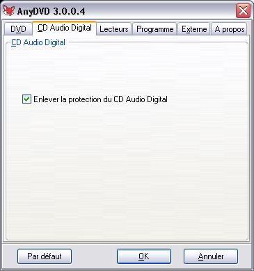 AnyDVD, retirer la protection audio
