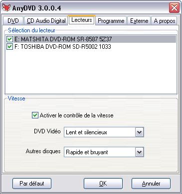 AnyDVD, retirer la protection audio