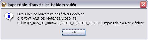 CloneDVD, erreur ouverture du dossier